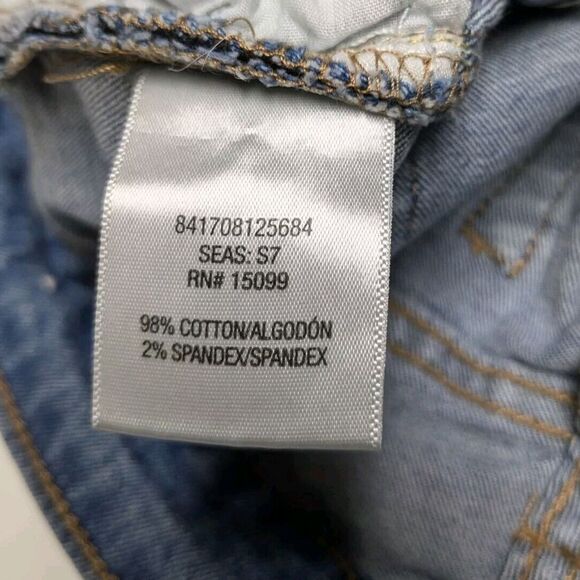 Bongo Denim Shorts Women Size 2 Button Fly Distressed Blue Medium Wash 2" inseam - Picture 7 of 8